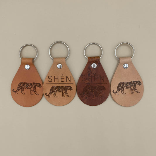 Leather Key Chain - Tiger