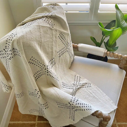 Mud-Cloth Blanket - Off White