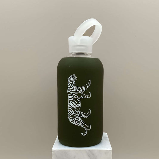 Water Bottle - Olive 16oz White Tiger