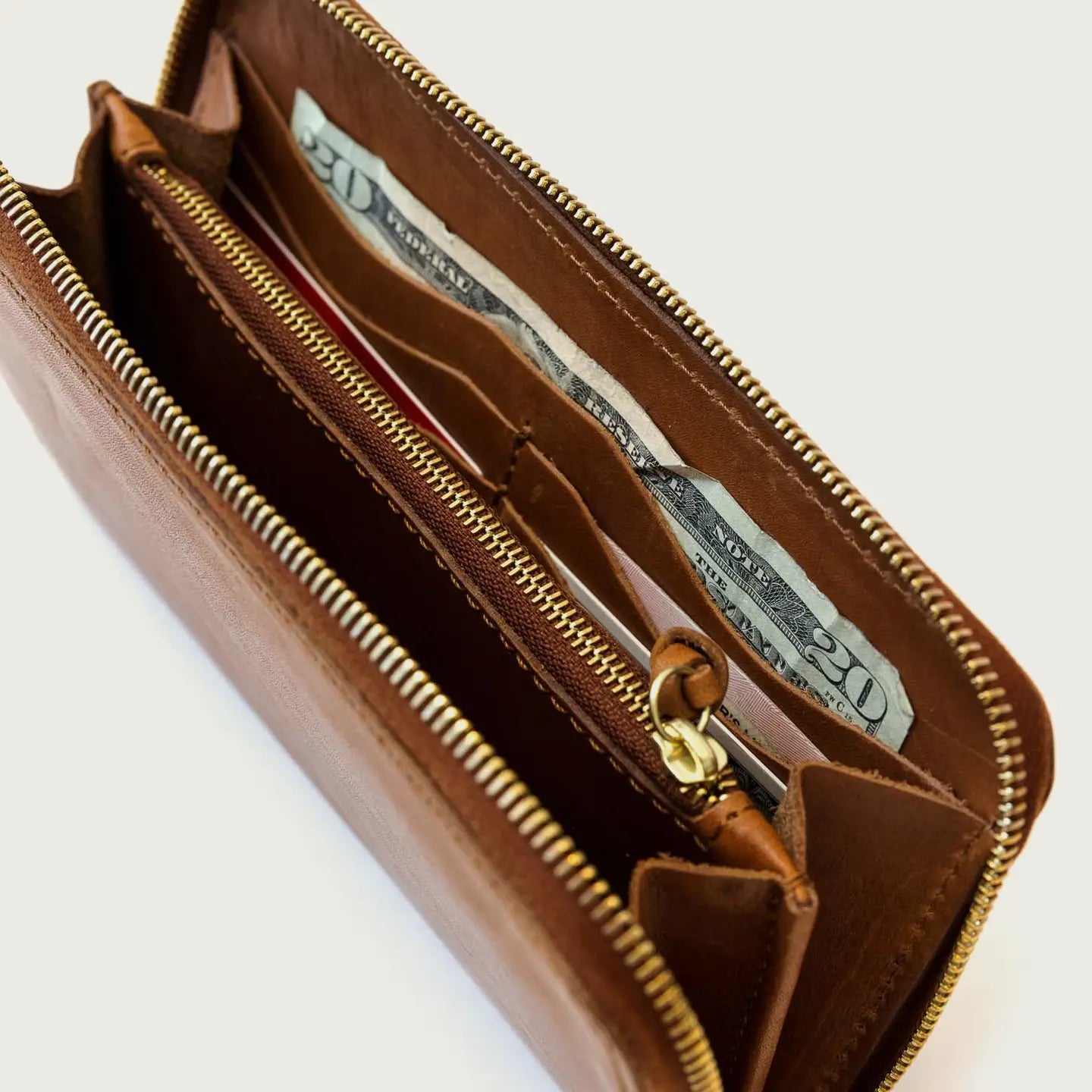 Leather Zip Around Wallet