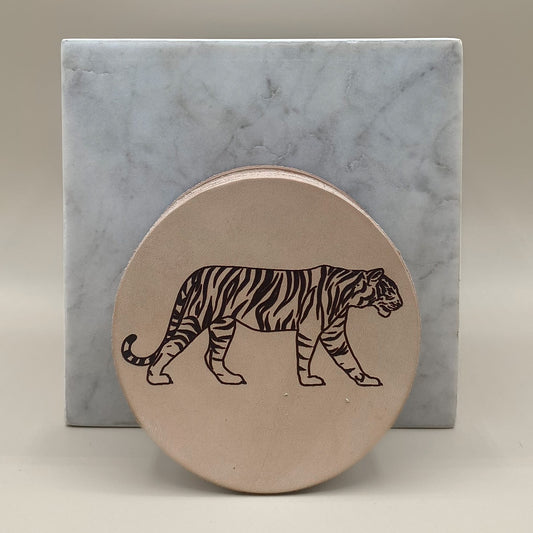 Leather Coaster - Tiger