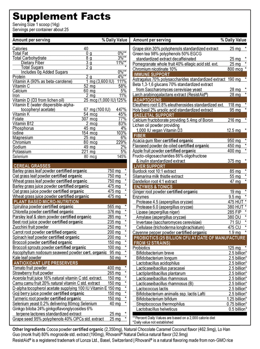 Green Vibrance - Chocolate Coconut - 25 servings