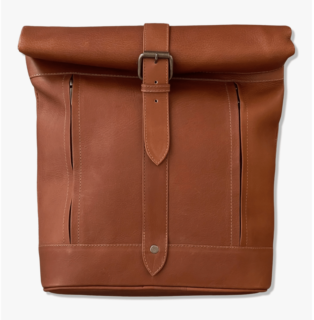 Leather Roll-Top Backpack