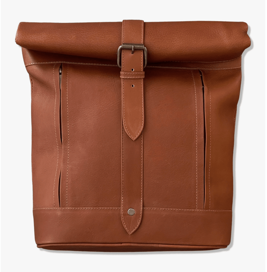 Leather Roll-Top Backpack