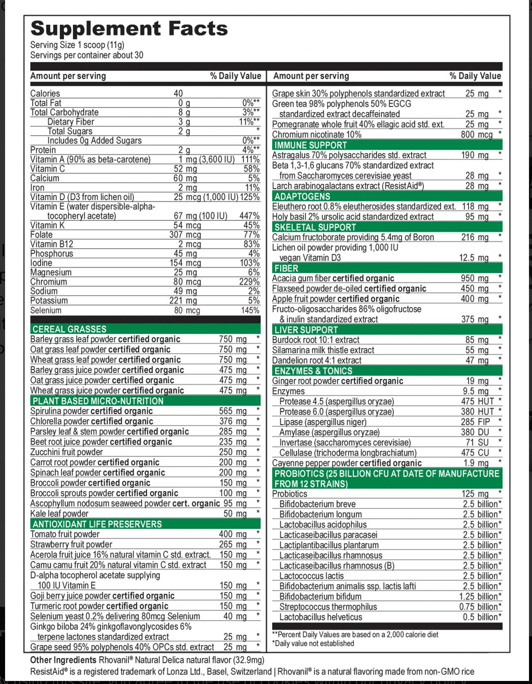 Green Vibrance - 30 Servings