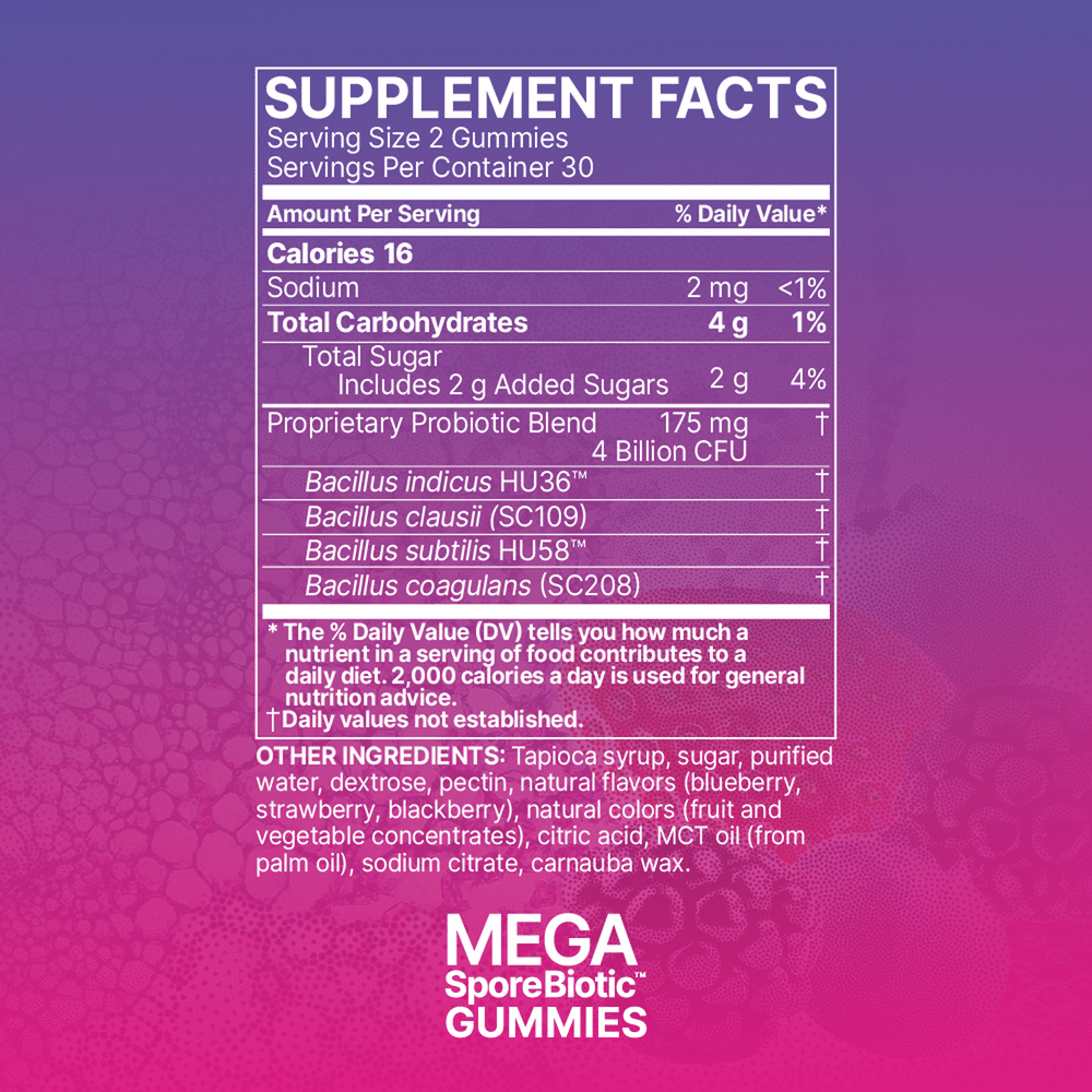 MegaSporeBiotic Gummies 60ct