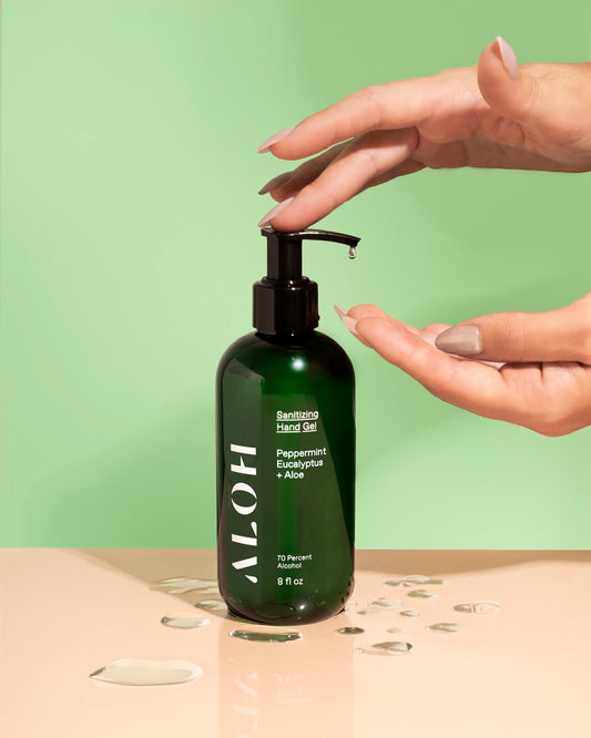 Sanitizing hand gel peppermint eucalyptus aloe