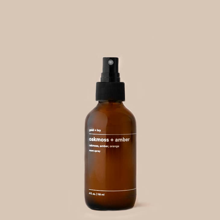 Oakmoss + amber room + linen spray - oakmoss, amber, orange