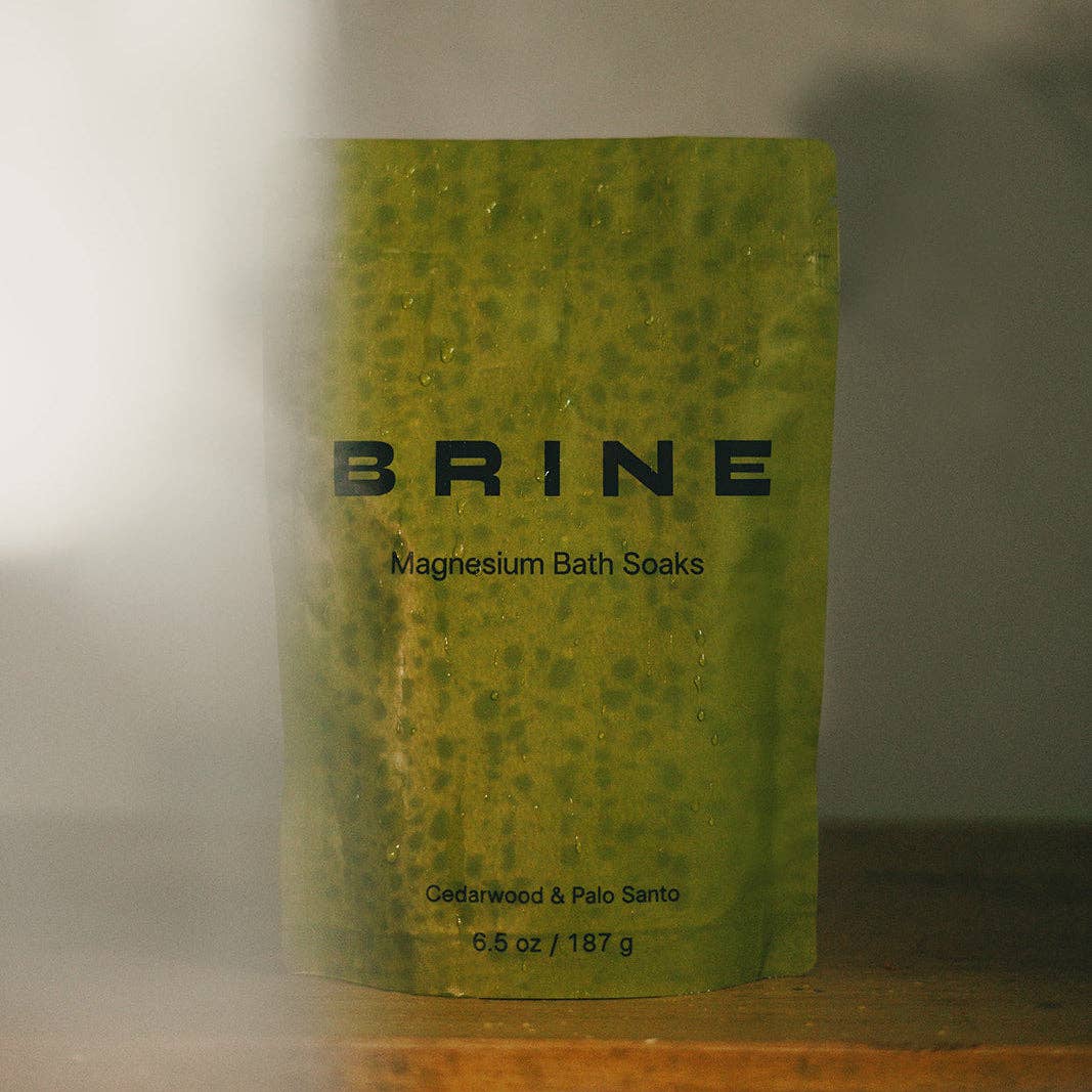 Brine Magnesium Bath Soak for Muscle Recovery | Cedarwood & Palo Santo