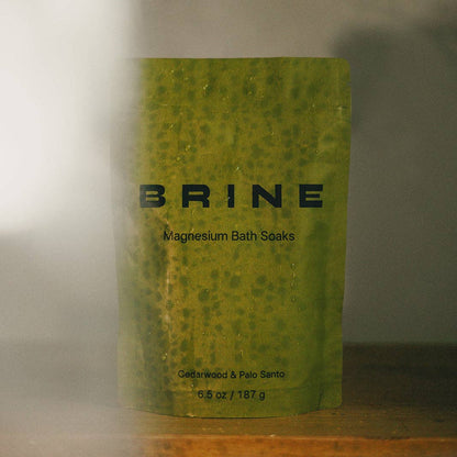 Brine Magnesium Bath Soak for Muscle Recovery | Cedarwood & Palo Santo