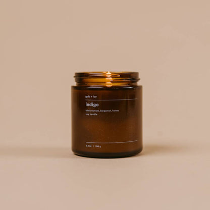 Indigo soy candle - black currant, bergamot, honey
