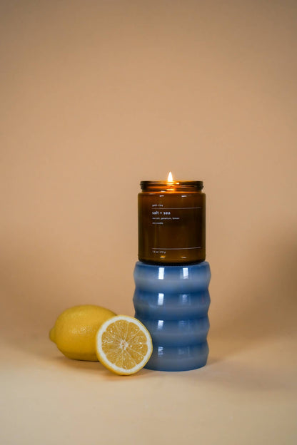 Salt + sea soy candle - sea salt, geranium, lemon