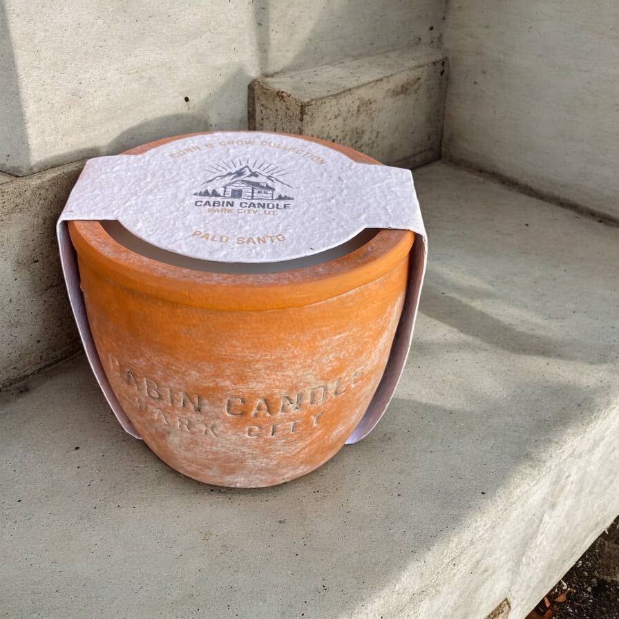 Palo Santo Burn & Grow Candle -Terra Cotta Pot w/ Seed Label