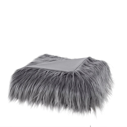 Grey Fur Throw
