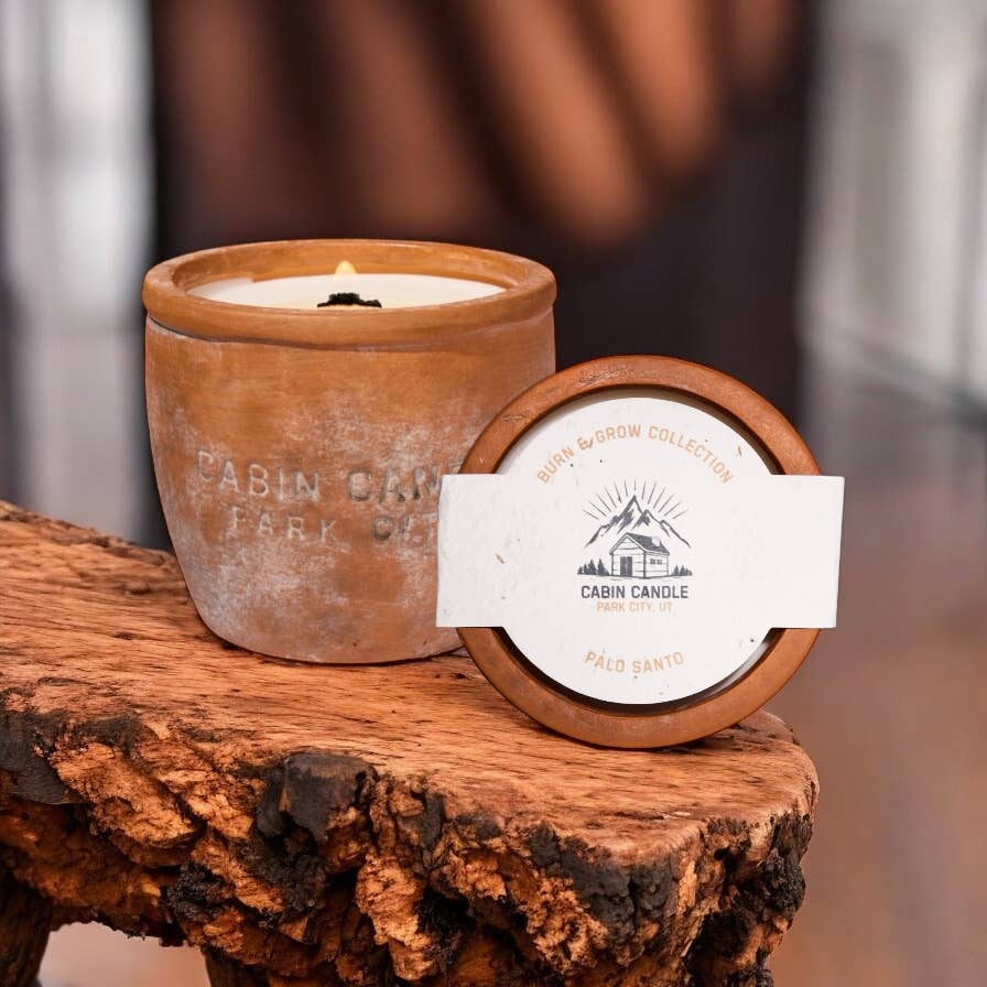 Palo Santo Burn & Grow Candle -Terra Cotta Pot w/ Seed Label