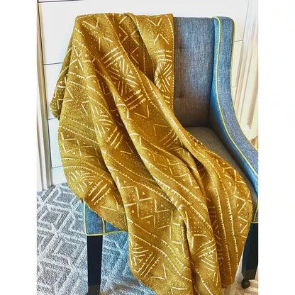 Mud-cloth Blanket - Mustard