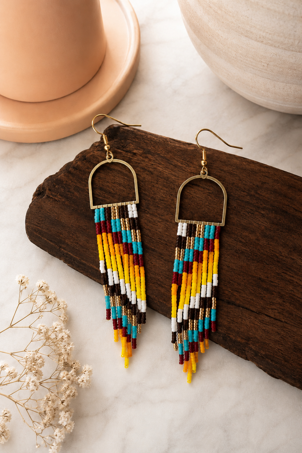 Desert Sunset Beaded Earrings