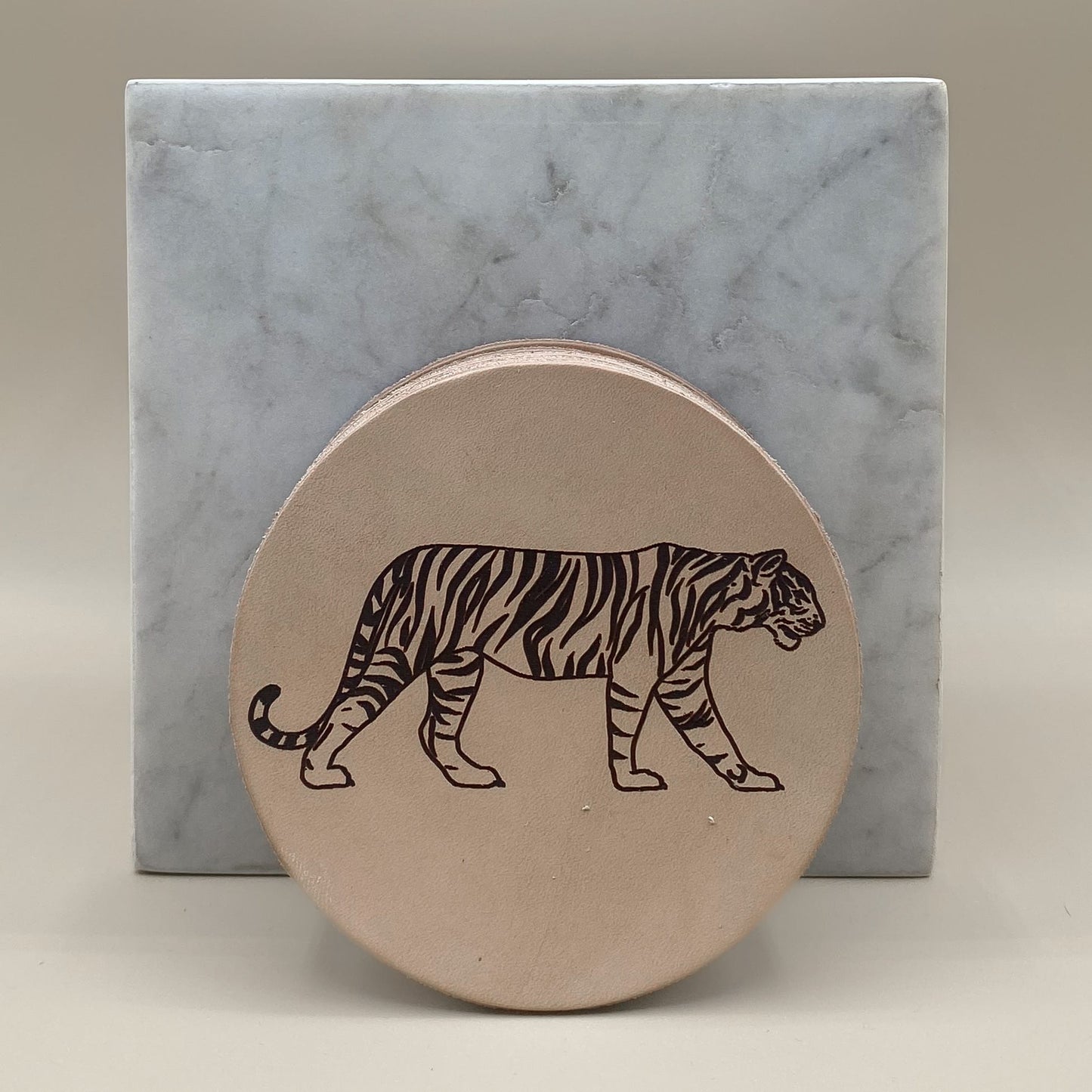 Leather Coaster - Tiger