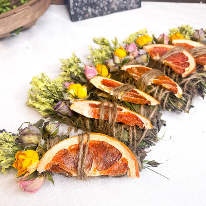 Sage with Wildflowers - Grapefruit smudge stick