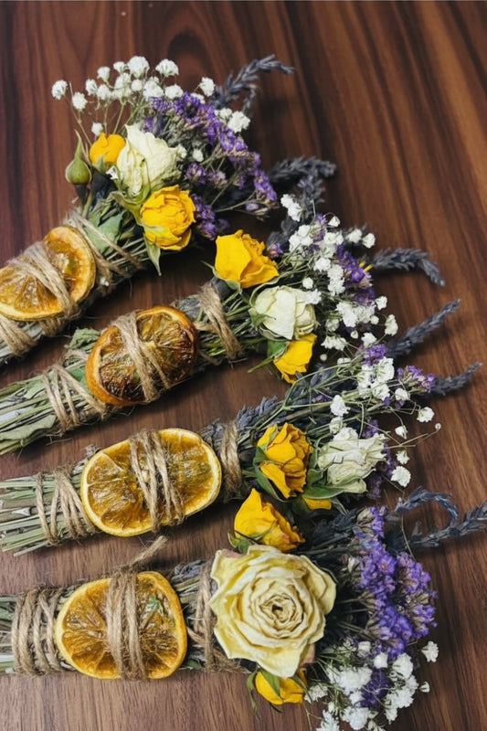 Sage with Wildflowers - Lavendar Mint Smudge Stick