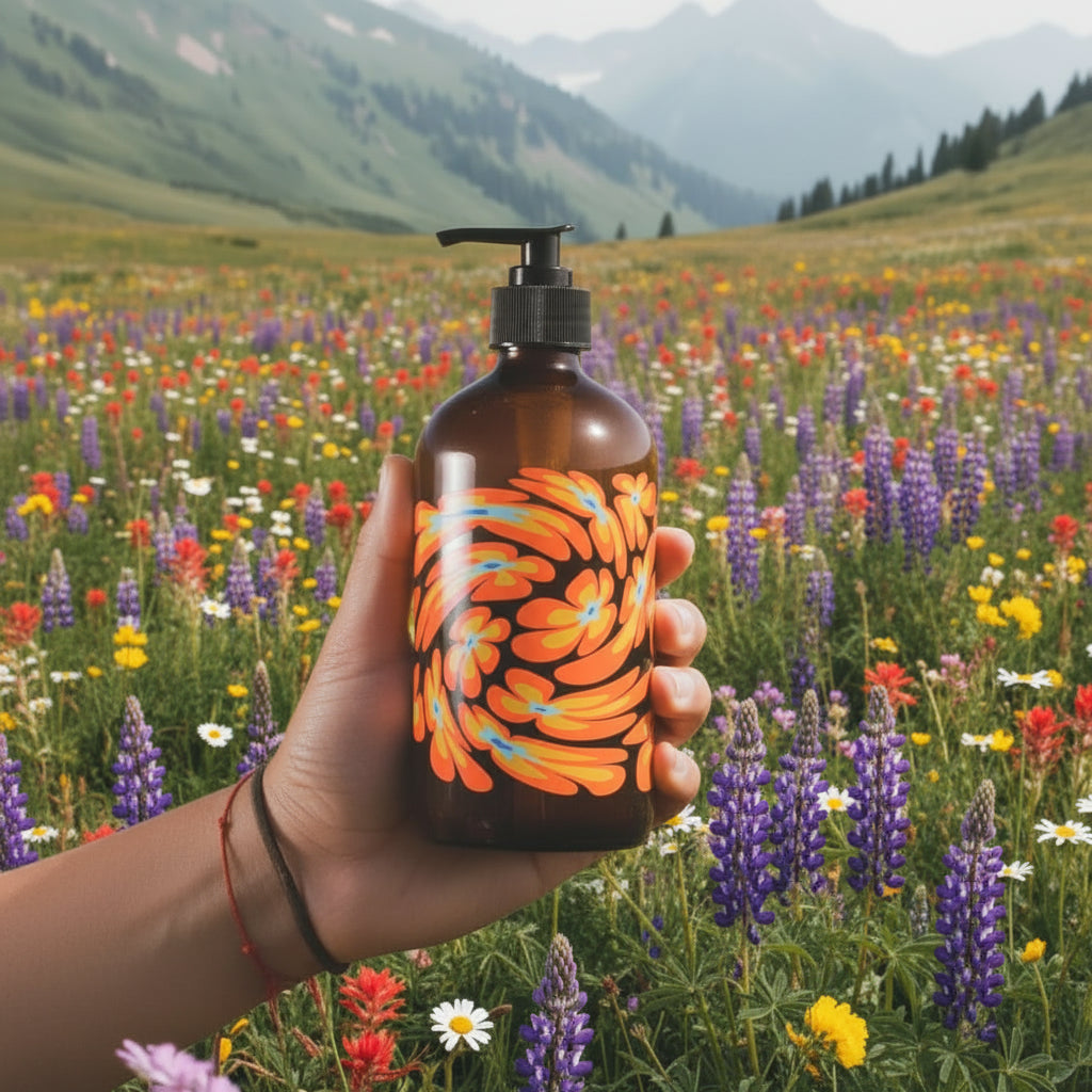 Mind + Body Wash 16 oz. refillable glass (Meadow Vision)