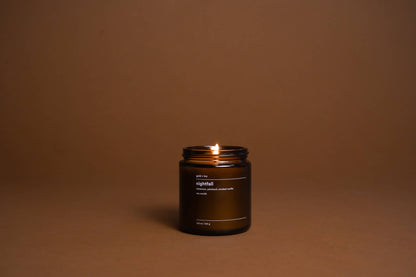 Nightfall soy candle - labdanum, patchouli, smoked vanilla