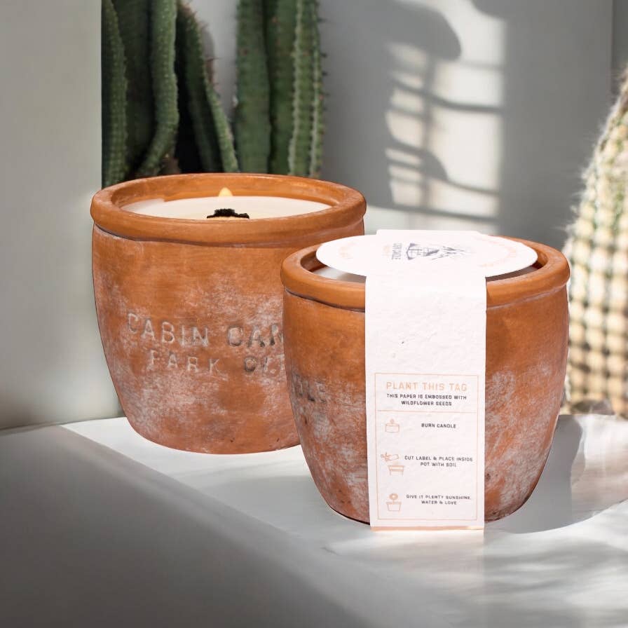Palo Santo Burn & Grow Candle -Terra Cotta Pot w/ Seed Label