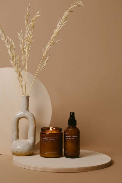 Oakmoss + amber room + linen spray - oakmoss, amber, orange