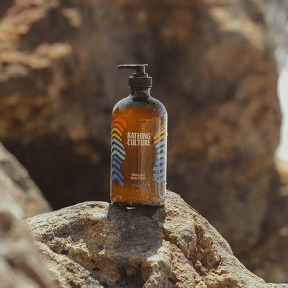 Mind + Body Wash refillable glass 16 oz. (Break Water)
