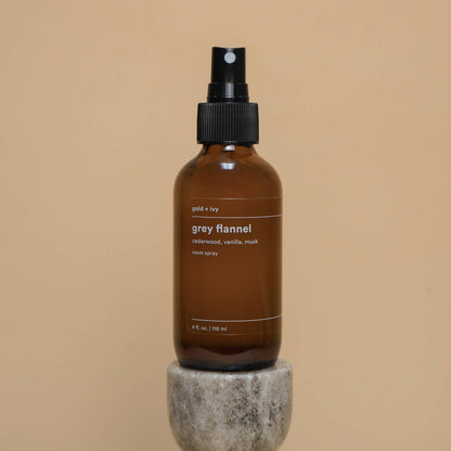 Grey flannel room + line spray - cedarwood, vanilla, musk