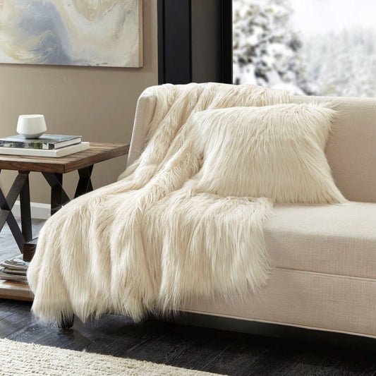Ivory Fur Throw