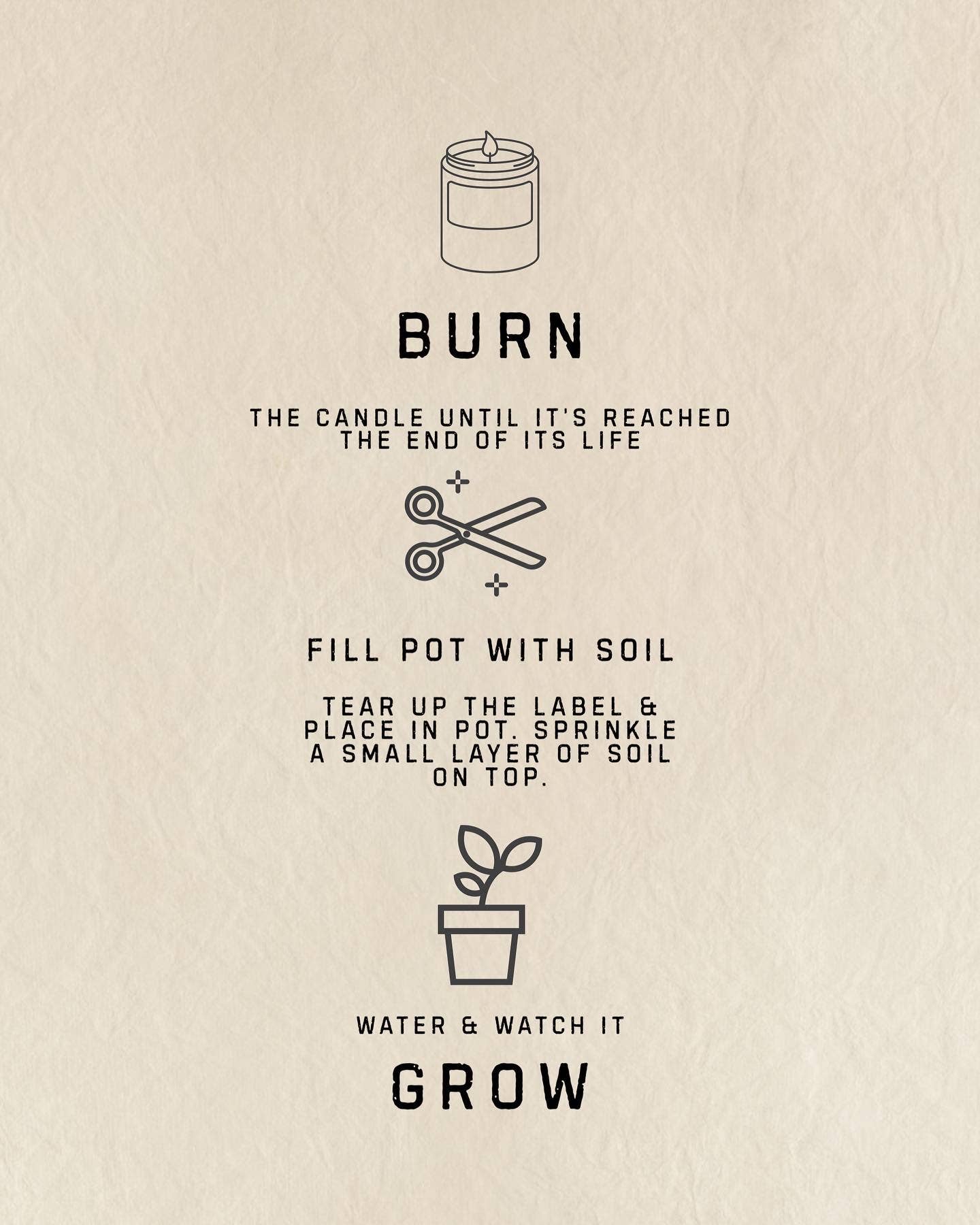 Palo Santo Burn & Grow Candle -Terra Cotta Pot w/ Seed Label