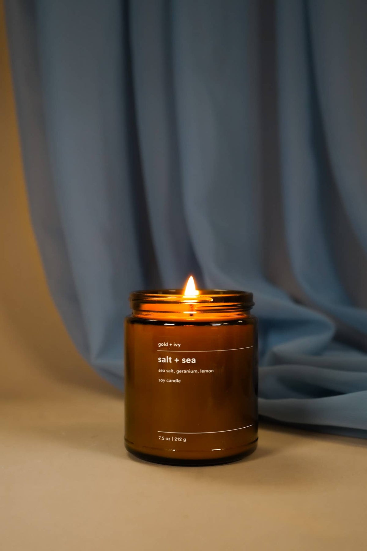 Salt + sea soy candle - sea salt, geranium, lemon