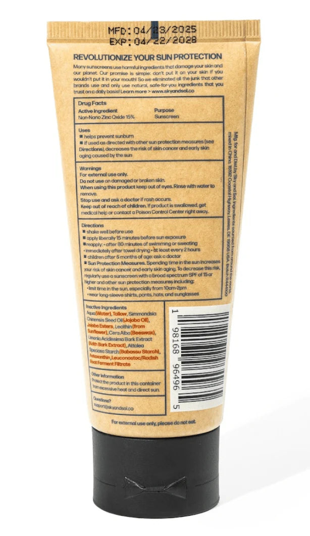 Sky and Sol Face and Body Sunscreen SPF 50